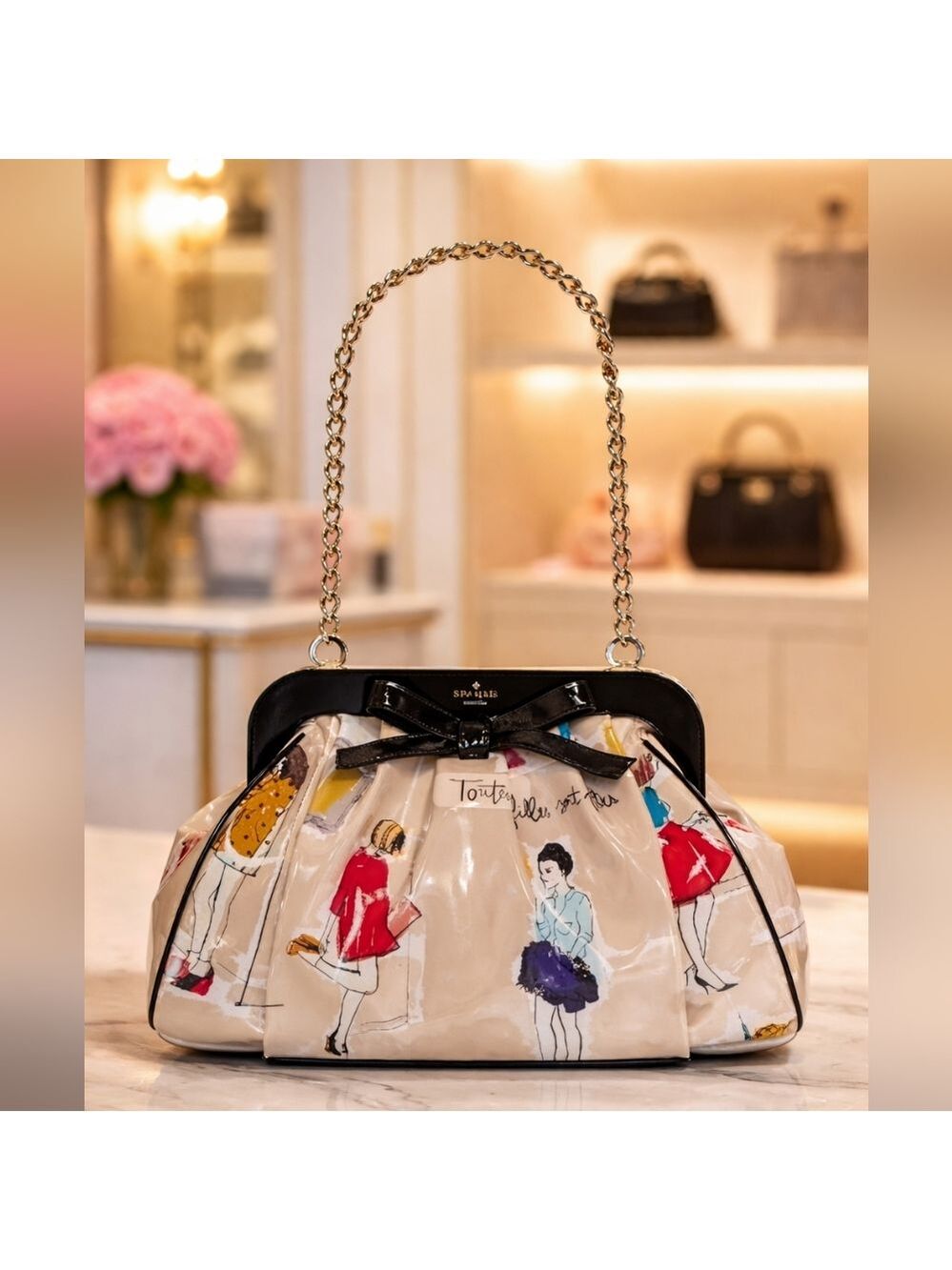 Kate Spade RARE‎ Garance Doré Collection Clutch Hand Shoulder Bag Kisslock Uniqu